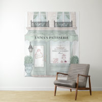 French Bakery Cafe Patisserie Green Backdrop