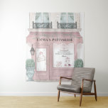 French Bakery Cafe Patisserie Pink Backdrop Tapestry<br><div class="desc">This cute french cafe/bakery/patisserie theme backdrop tapestry features a white background with a french patisserie/bakery/cafe storefront in pink. Perfect for birthdays,  baby showers,  bridal showers,  weddings,  party decor,  kids' room decor and any occasions. Personalize for your needs. You can find more matching products at my store.</div>