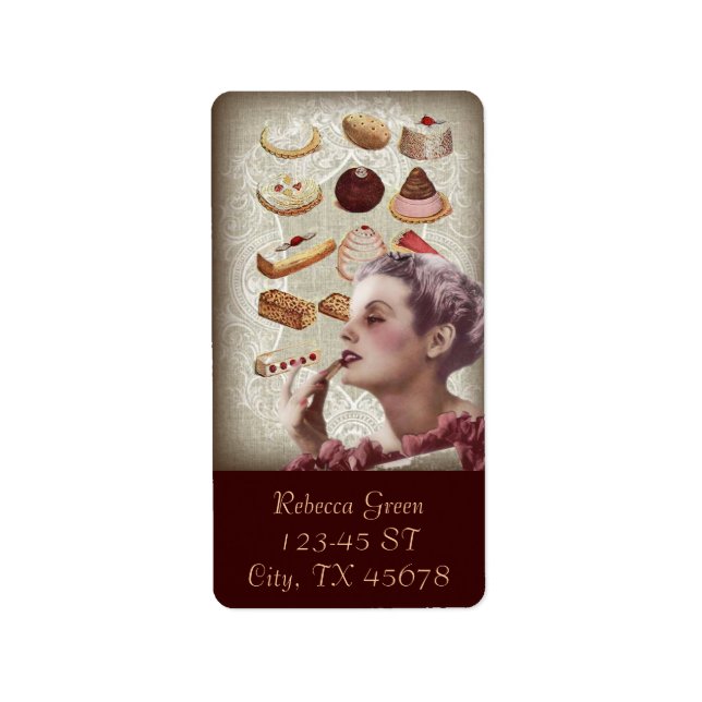 french bakery cupcake pastry desserts label (Front)
