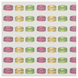 French Bakery Macaron Patisserie Pastry Cookies Fabric