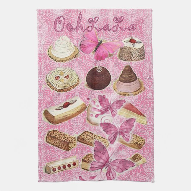 french bakery pastry cookies cake dessert kitchen towel (Vertical)