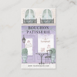 French Bakery Patisserie Cafe Lavender Purple Business Card