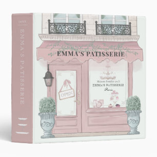 French Bakery Patisserie Cafe Pistachio Pink Binder