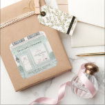 French Bakery Patisserie Paris Green Bat Mitzvah Square Sticker<br><div class="desc">This cute french cafe/bakery/patisserie/paris themed girl's Bat Mitzvah sticker features a cream background with a french patisserie/bakery/cafe storefront in pistachio green. Personalize for your needs. You can find more matching products at my store.</div>
