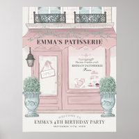 French Bakery Patisserie Pink Birthday Welcome