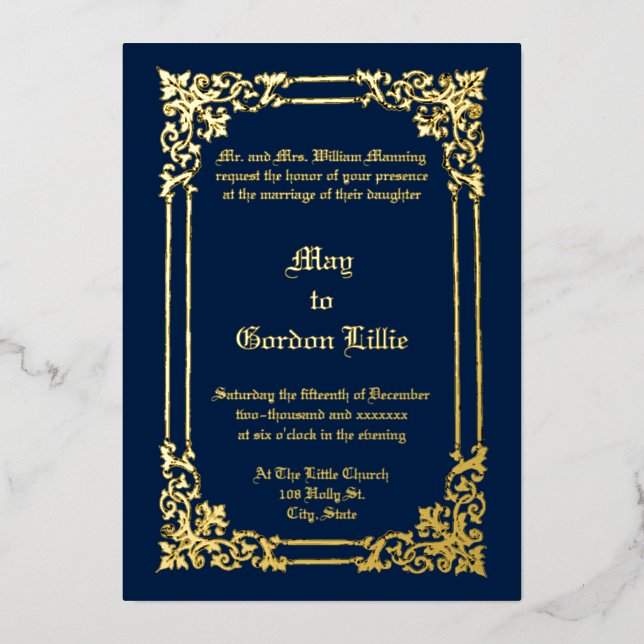 French Baroque Rococo 17th Century Border Wedding (Front)