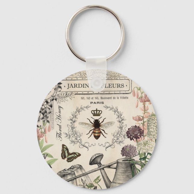 FRENCH BEE GARDEN KEYCHAIN (Front)