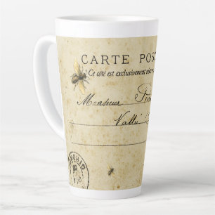 French Bee Post Card Latte Mug