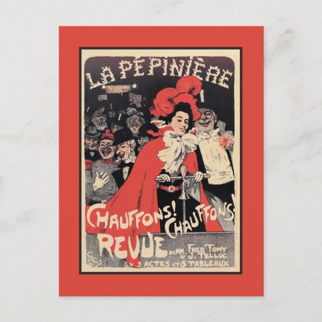 French Belle epoque musical revue ad Heat It Up Postcard (Front)