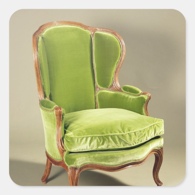French bergere chair, c.1725 square sticker (Front)
