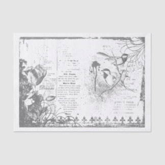 French Birds decoupage Tissue Paper