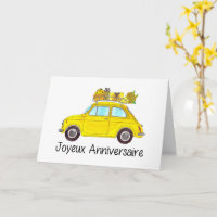 French Birthday Retro Fiat 500