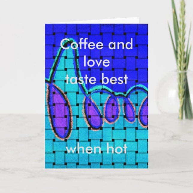 French Blue Abstract with Woven Texture Card (Front)