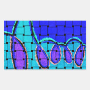 French Blue Abstract with Woven Texture Sticker