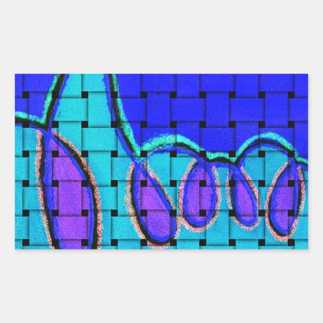 French Blue Abstract with Woven Texture Sticker (Front)