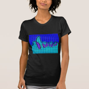 French Blue Abstract with Woven Texture T-Shirt