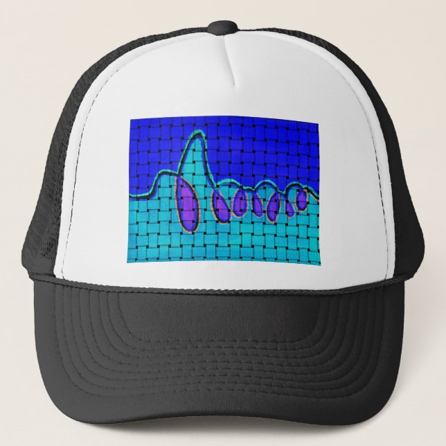 French Blue Abstract with Woven Texture Trucker Hat (Front)
