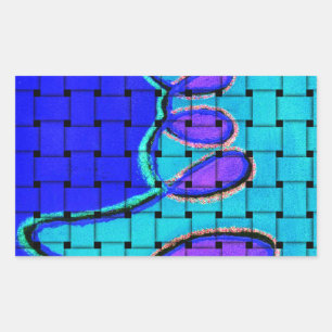 French Blue African Woven Abstract Purple Shape Sticker