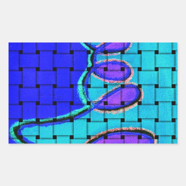 French Blue African Woven Abstract Purple Shape Sticker (Front)