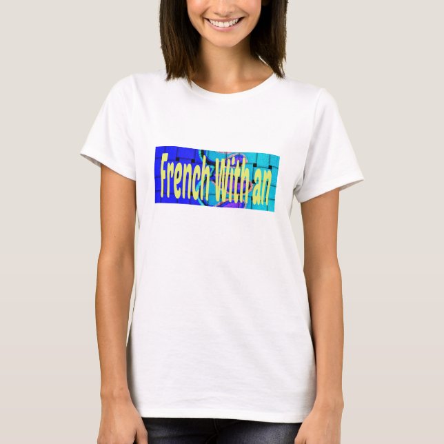 French Blue African Woven Abstract Purple Shape T-Shirt (Front)