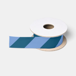 French Blue and Dark Navy Wide Stripe Satin Ribbon