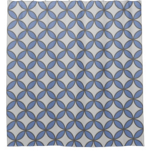 French blue and grey overlapping circles pattern