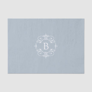 French Blue and White Elegant Monogram Tissue Paper