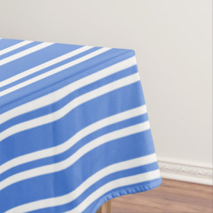 French Blue and White Stripes Tablecloth