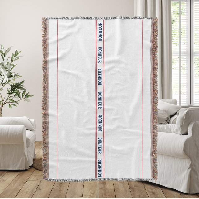 French Blue Bonheur & Red Striped Throw Blanket (Creator Uploaded)