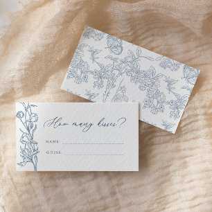 French Blue Chinoiserie How Many Kisses Game Enclosure Card