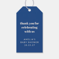 French Blue Cute Custom Baby Shower Thank You
