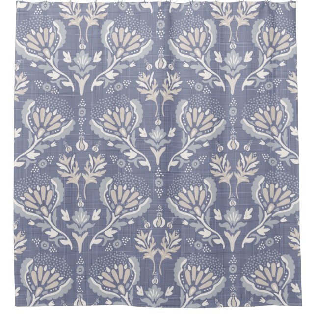 French blue damask, shabby chic. (Front)