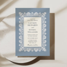 French Blue Lace Frame Wedding