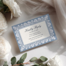 French Blue Lace Frame Wedding
