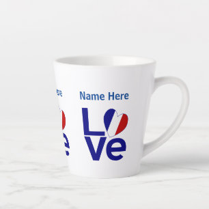 French Blue LOVE Gearr Flag Personalized Latte Mug