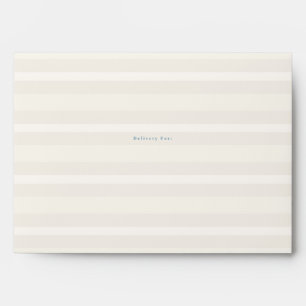 French Blue Monogram Vintage Cream Stripe Wedding Envelope