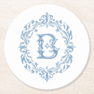 French Blue Monogrammed B Coaster