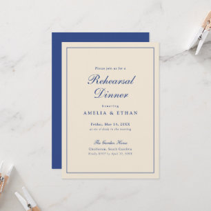 French Blue Rehearsal Dinner Invitation