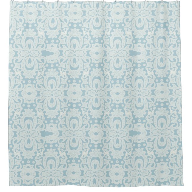 French Blue Shabby Chic Damask Brocade Pattern (Front)