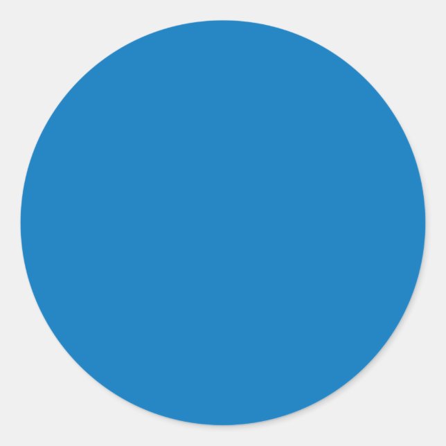 French Blue Solid Colour Classic Round Sticker (Front)