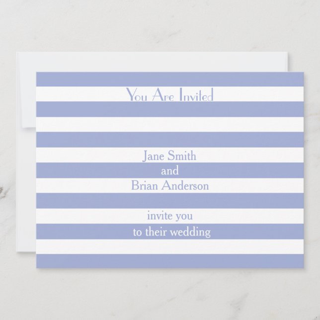 French Blue Stripes Invitation (Front)