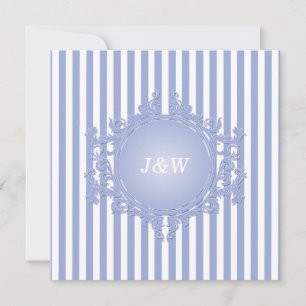 French Blue Stripes Invitation
