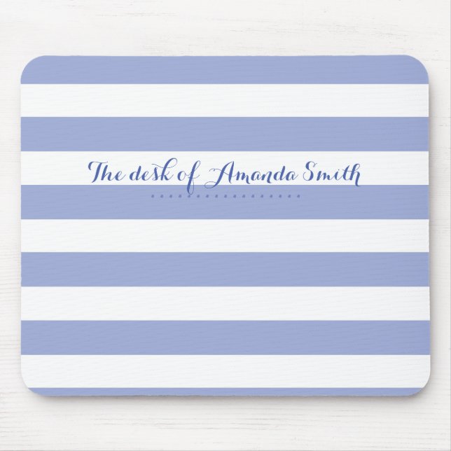 French Blue Stripes Mouse Pad (Front)
