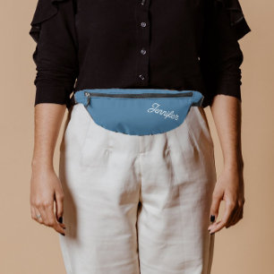 French Blue Stylized Bridesmaid Name Fanny Pack