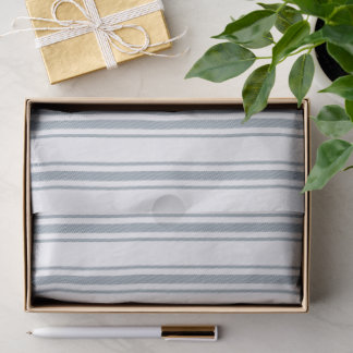 French Blue Ticking Stripe Tissue Paper