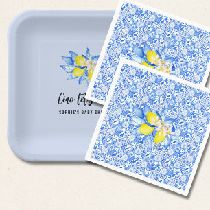 French Blue Tiles, Ciao Baby, Lemons Napkin