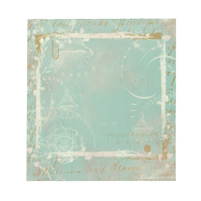 French Blue Toile Elegant Notepad Scratch Pad (Front)