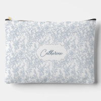 French Blue Toile Floral Lace Personalized