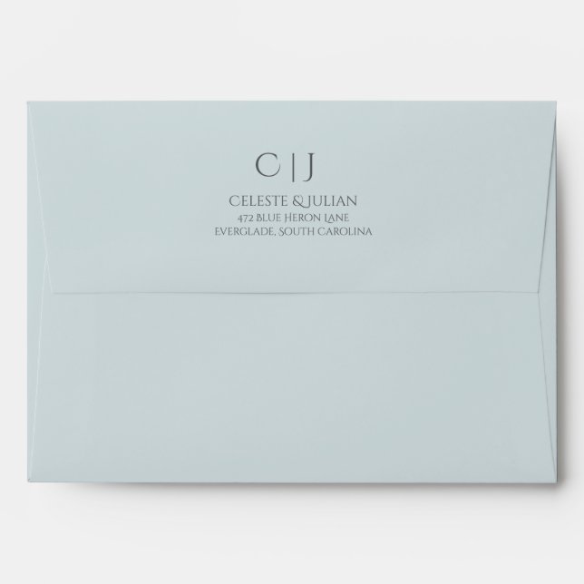 French Blue Wedding Envelope (Back (Top Flap))