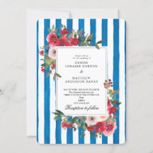 French Blue Wedding Invitation